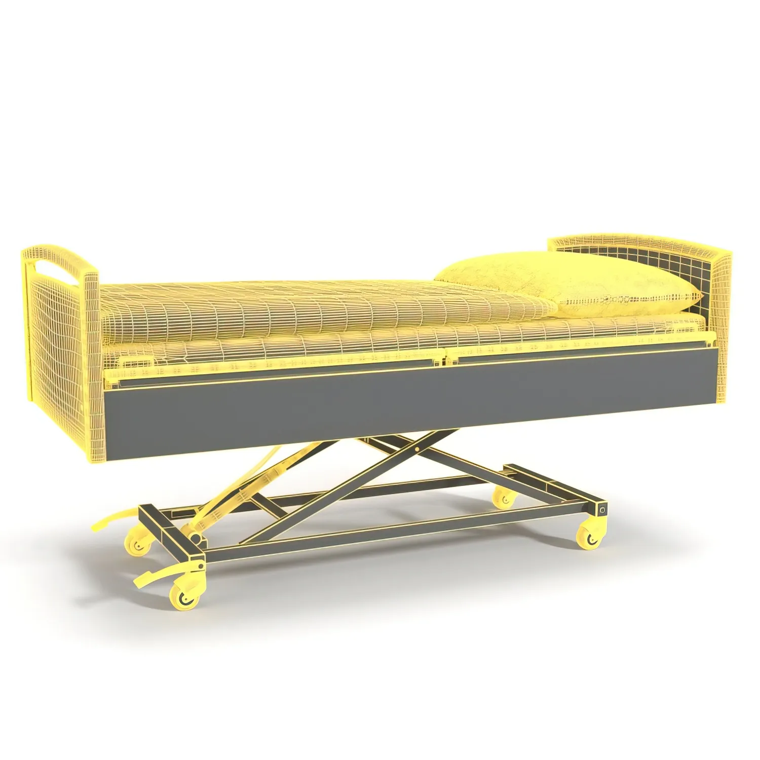 Homecare janley Hospital Bed PBR 3D Model_07